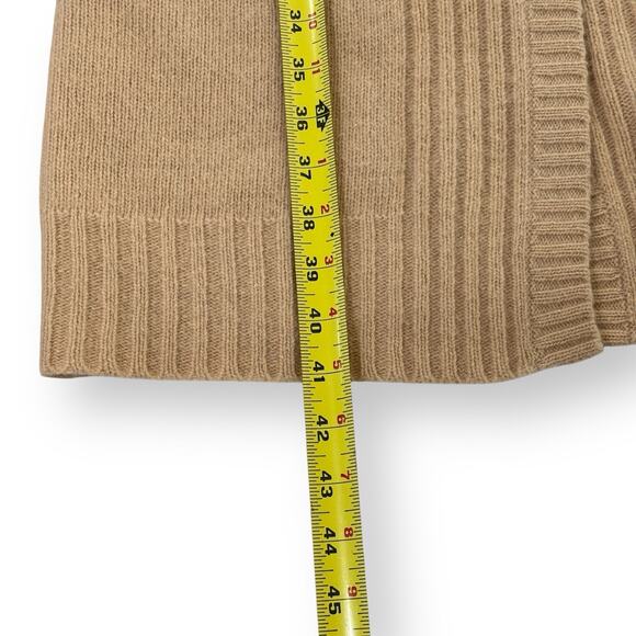 BCBG MAXAZRIA Tan Knit Button Up Belted Hooded Cardigan Sweater Size S Lambswool - Picture 8 of 10